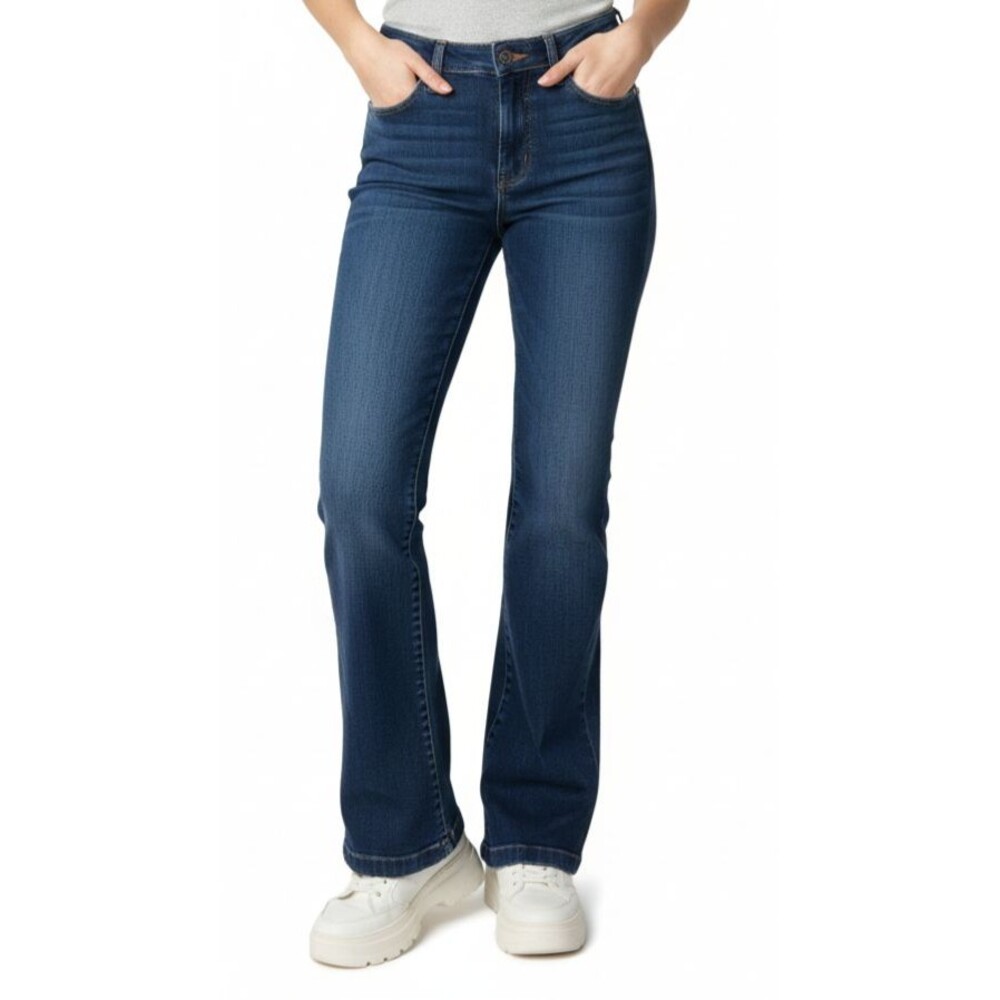 Calvin Klein Jeans Womens High Rise Wide Leg Fit Blue Denim Bootcut Size 12 EUC